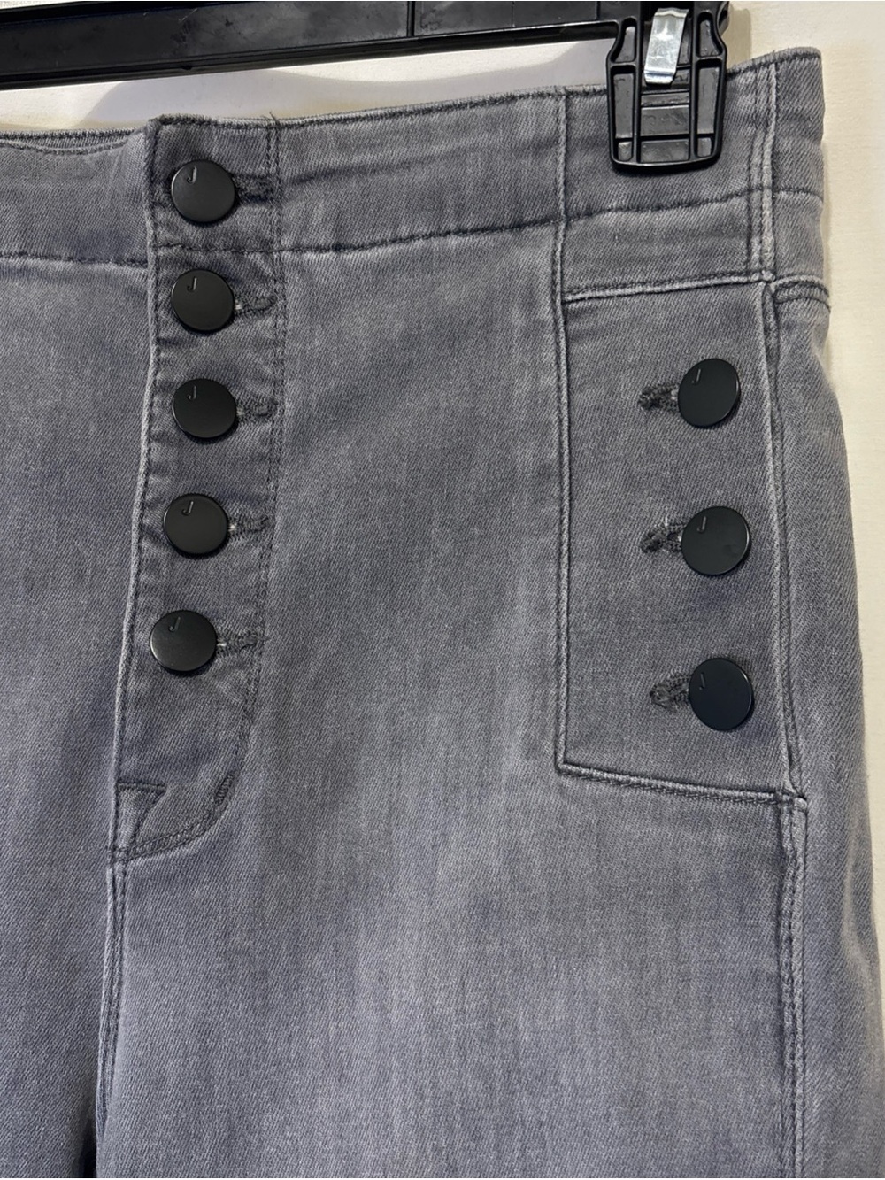 J Brand High-Rise Button-Front Charcoal Jeans - Picture 2 of 12